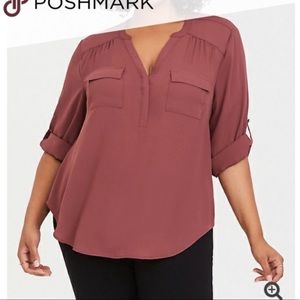 NEW Torrid Harper 3/4 Sleeve Top Blouse 2